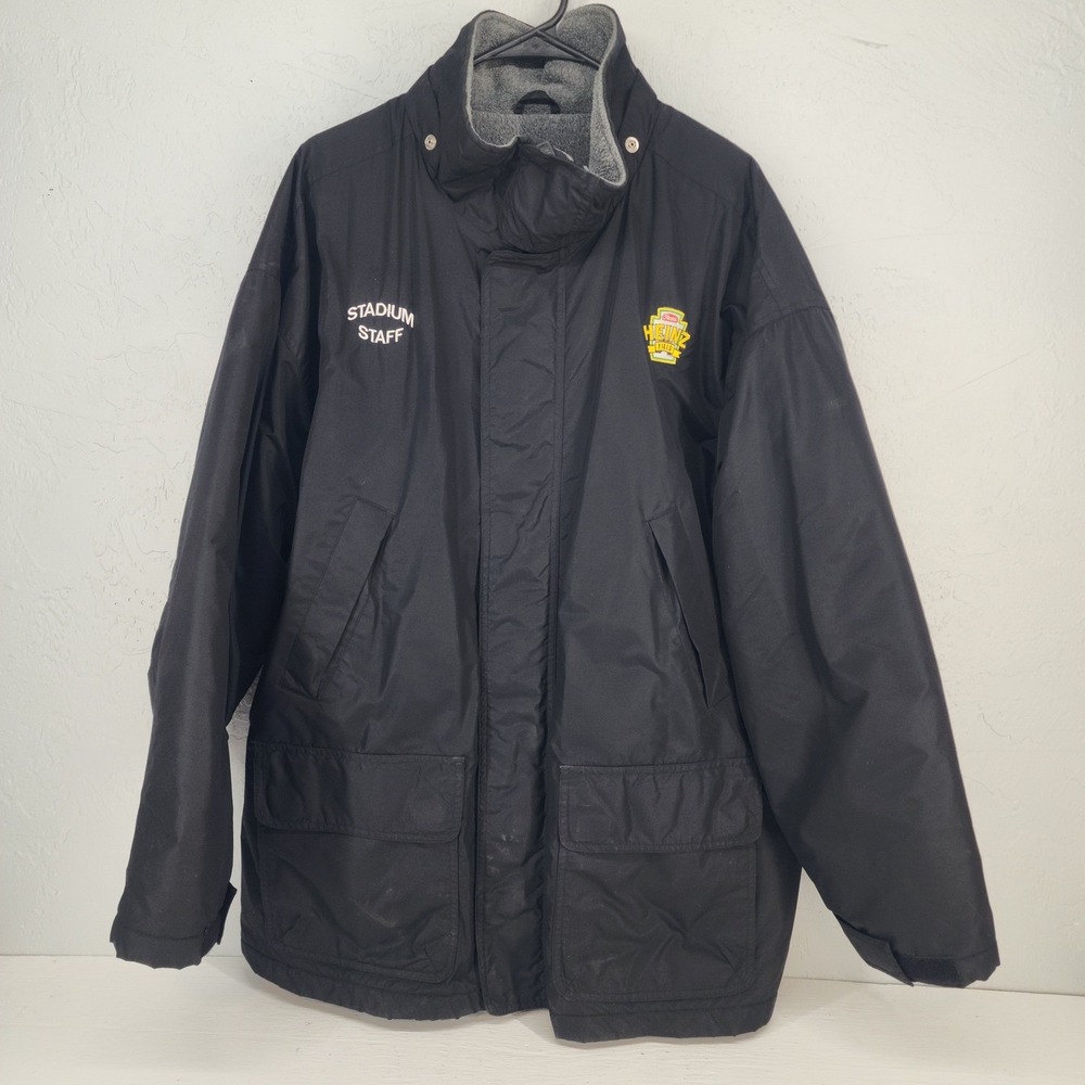 Three Season Jacket Large Black Heinz Field Stadium Staff Fleece Lined Mens